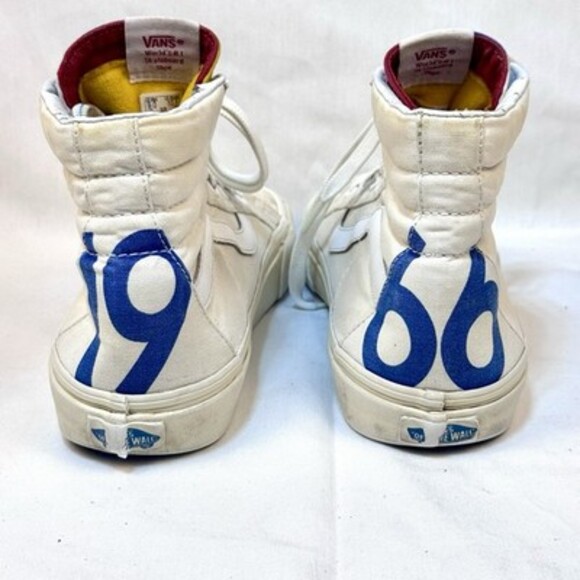 Vans Classic SK8-Hi Reissue 1966  White Blue Red Skateboard Size 9 Men - Picture 4 of 16